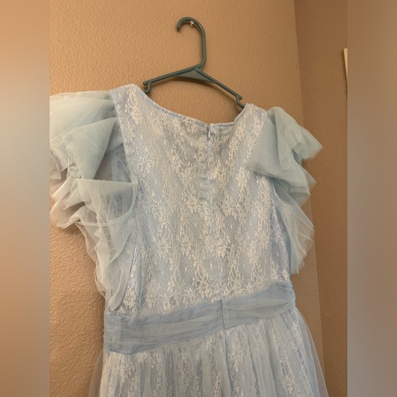 Women’s SHEIN size large long lace baby blue dress - Picture 5 of 10